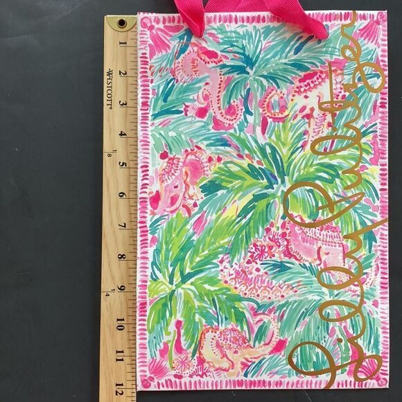 Lilly Pulitzer Reusable Paper tote Shopping Bag Miami Tropical Pink 12 X 8 X 5‎ - Picture 10 of 10